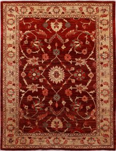 Ziegler Curvilinear Rectangle Wool Dark Red 5′ 1 x 6′ 6 / 155 x 198  – 78630190