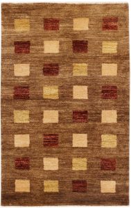 Gabbeh Geometric Rectangle Wool Sienna 2′ 7 x 3′ 11 / 79 x 119  – 78634155