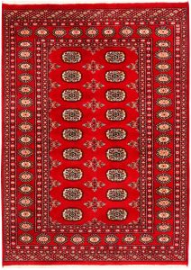 Bokhara Pakistan Ghiordes Rectangle Geometric Small Wool 4′ 2 x 5′ 9 / 127 x 175  – 78641078