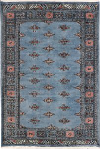 Butterfly Pakistan Ghiordes Rectangle Geometric Medium Wool 4′ 1 x 5′ 11 / 124 x 180  – 78641177