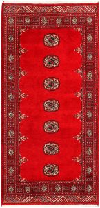 Bokhara Pakistan Ghiordes Rectangle Geometric Small Wool 3′ 1 x 5′ 7 / 94 x 170  – 78641465