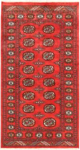 Bokhara Pakistan Ghiordes Rectangle Geometric Small Wool 3′ 1 x 5′ 9 / 94 x 175  – 78641480