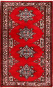 Caucasian Geometric Rectangle Wool Red 3′ 5 x 5′ 6 / 104 x 168  – 78641516