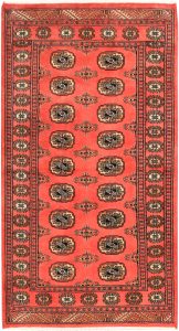 Bokhara Pakistan Ghiordes Wide Runner Geometric Small Wool 3′ 3 x 6′ 1 / 99 x 185  – 78641539