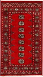 Bokhara Pakistan Ghiordes Rectangle Geometric Small Wool 3′ x 5′ 3 / 91 x 160  – 78643976