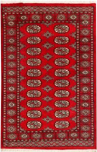Bokhara Pakistan Ghiordes Rectangle Geometric Small Wool 3′ 1 x 4′ 9 / 94 x 145  – 78644022