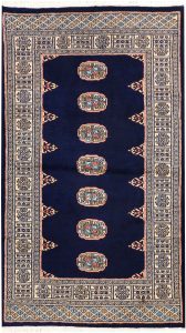Bokhara Pakistan Ghiordes Rectangle Geometric Small Wool 3′ 1 x 5′ 3 / 94 x 160  – 78644080