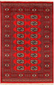 Bokhara Pakistan Ghiordes Rectangle Geometric Small Wool 3′ 1 x 5′ 2 / 94 x 158  – 78644130