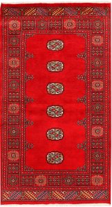 Bokhara Pakistan Ghiordes Rectangle Geometric Small Wool 3′ x 5′ 5 / 91 x 165  – 78644167
