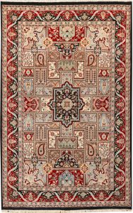 Bakhtiar Pakistan Senneh Rectangle Curvilinear Medium Wool 4′ 6 x 7′ 1 / 137 x 216  – 78644741