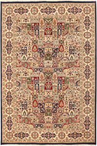 Bakhtiar Pakistan Senneh Rectangle Curvilinear Large Wool 6′ x 9′ 2 / 183 x 279  – 78644817