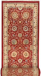 Mahallat (Mahal) Curvilinear Runner Wool Red 3′ 1 x 13′ 11 / 94 x 424  – 78644840