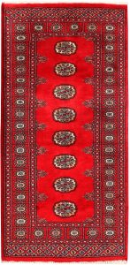 Bokhara Pakistan Ghiordes Runner Geometric Small Wool 2′ 8 x 5′ 5 / 81 x 165  – 78645068