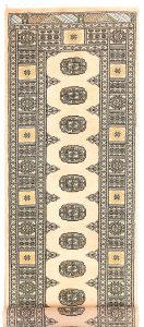 Bokhara Pakistan Ghiordes Runner Geometric Small Wool 2′ 6 x 9′ / 76 x 274  – 78645305