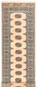 Bokhara Pakistan Ghiordes Runner Geometric Small Wool 2′ 6 x 8′ 8 / 76 x 264  – 78645341