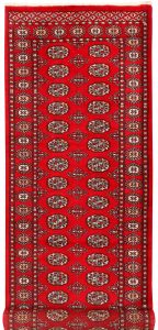 Bokhara Pakistan Ghiordes Runner Geometric Medium Wool 2′ 9 x 8′ 10 / 84 x 269  – 78645416