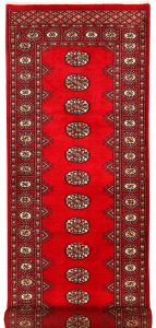 Bokhara Pakistan Ghiordes Runner Geometric Small Wool 2′ 8 x 8′ 6 / 81 x 259  – 78645428