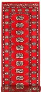 Bokhara Pakistan Ghiordes Runner Geometric Medium Wool 2′ 7 x 9′ 9 / 79 x 297  – 78645554