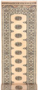 Bokhara Pakistan Ghiordes Runner Geometric Medium Wool 2′ 6 x 10′ 4 / 76 x 315  – 78645583