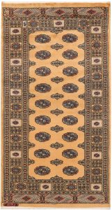 Bokhara Pakistan Ghiordes Rectangle Geometric Small New Zealand Worsted Wool 3′ 2 x 5′ 11 / 97 x 180  – 78647210