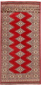 Jaldar Geometric Rectangle New Zealand Worsted Wool Dark Red 3′ x 6′ 2 / 91 x 188  – 78647218
