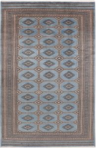 Jaldar Geometric Rectangle New Zealand Worsted Wool Light Slate Grey 6′ 6 x 10′ 3 / 198 x 313  – 78647738
