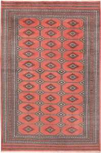 Jaldar Geometric Rectangle New Zealand Worsted Wool Salmon 6′ 8 x 10′ 2 / 203 x 310  – 78647777