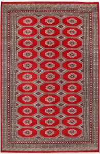 Jaldar Geometric Rectangle New Zealand Worsted Wool Red 6′ 6 x 10′ 1 / 198 x 307  – 78647782