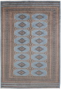 Jaldar Geometric Rectangle New Zealand Worsted Wool Light Slate Grey 5′ 6 x 8′ / 168 x 244  – 78647862