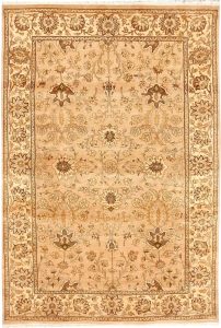 Mahallat (Mahal) Curvilinear Rectangle Wool Tan 4′ 1 x 6′ 1 / 124 x 185  – 78652317