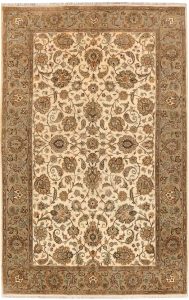 Mahallat (Mahal) Curvilinear Rectangle Wool Blanched Almond 4′ 6 x 7′ 1 / 137 x 216  – 78652347