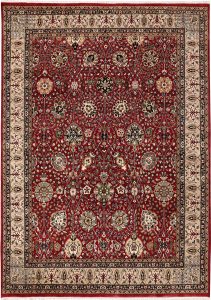 Mahallat (Mahal) Curvilinear Rectangle Wool Maroon 4′ 11 x 7′ 2 / 150 x 218  – 78652378