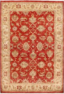 Ziegler Curvilinear Rectangle Wool / Silk Orange Red 4′ 6 x 6′ 6 / 137 x 198  – 78652437