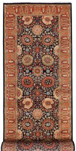 Sultanabad Pak Persian Curvilinear Runner Wool Black 3′ 1 x 11′ 4 / 94 x 346  – 78652499
