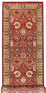 Sultanabad Pak Persian Curvilinear Runner Wool Red 3′ x 12′ 2 / 91 x 371  – 78652500