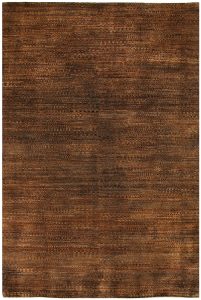 Gabbeh Plain Rectangle Wool Saddle Brown 4′ 5 x 6′ 6 / 135 x 198  – 78655643
