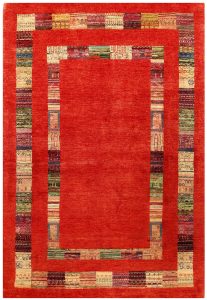 Gabbeh Plain Rectangle Wool Red 5′ 6 x 8′ 1 / 168 x 246  – 78655892