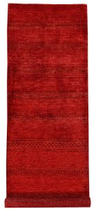 Gabbeh Geometric Runner Wool Red 2′ 7 x 7′ 10 / 79 x 239  – 78656174