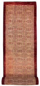 Gabbeh Geometric Runner Wool Maroon 2′ 7 x 11′ 2 / 79 x 340  – 78656195