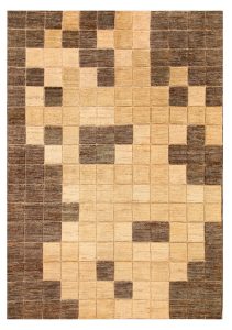 Gabbeh Geometric Runner Wool Tan 4′ 4 x 6′ 1 / 132 x 185  – 78656208