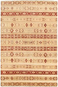 Gabbeh Geometric Rectangle Wool Wheat 6′ 6 x 9′ 8 / 198 x 295  – 78656308