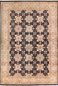 Mahallat (Mahal) Curvilinear Rectangle Wool Navy 5′ 6 x 8′ 1 / 168 x 246  – 78656711