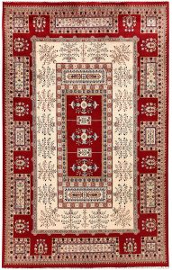 Bakhtiar Pakistan Senneh Rectangle Geometric Medium Wool 4′ 5 x 7′ 1 / 135 x 216  – 78656744