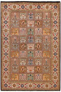 Bakhtiar Pakistan Senneh Rectangle Geometric Medium Wool 4′ 6 x 6′ 7 / 137 x 201  – 78656749