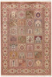 Bakhtiar Pakistan Senneh Rectangle Geometric Medium Wool 4′ 7 x 6′ 8 / 140 x 203  – 78656752