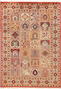 Bakhtiar Pakistan Senneh Rectangle Geometric Medium Wool 4′ 6 x 6′ 3 / 137 x 191  – 78656758