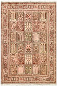 Bakhtiar Pakistan Senneh Rectangle Geometric Medium Wool 4′ 6 x 6′ 8 / 137 x 203  – 78656773