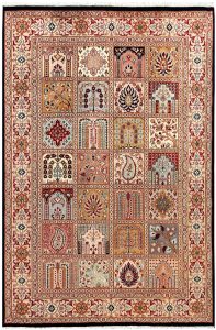 Bakhtiar Pakistan Senneh Rectangle Geometric Medium Wool 4′ 6 x 6′ 9 / 137 x 206  – 78656780