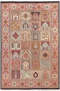 Bakhtiar Pakistan Senneh Rectangle Geometric Medium Wool 4′ 6 x 6′ 8 / 137 x 203  – 78656783