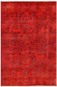 Ikat Curvilinear Rectangle Wool Red 4′ 7 x 6′ 10 / 140 x 208  – 78656790